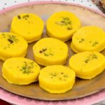 kesar peda on the plate.