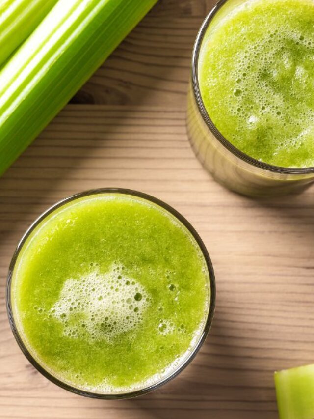 celery juice in the glass.