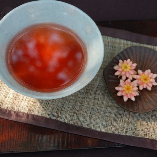 omija tea in white color bowl.