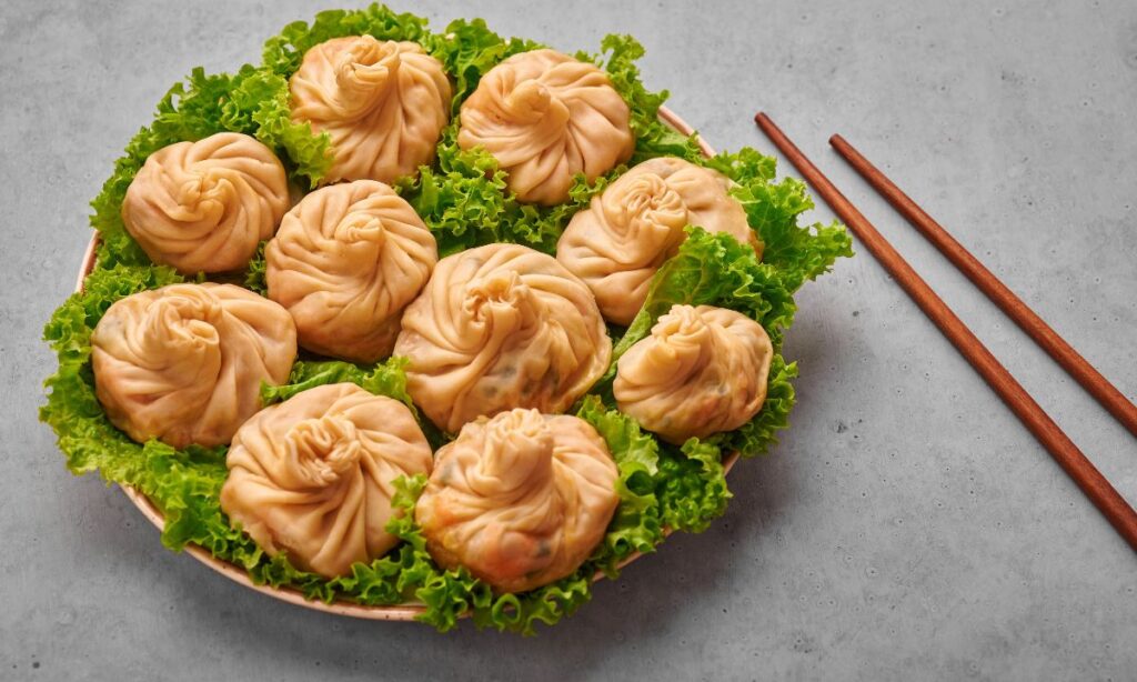 spinach green momos